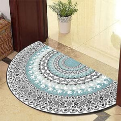 Guest Ruyunlai Semicircular Floor Mat Non-Slip Door Mat Door Mat Outdoor Vintage Carpet Foot Mat Outdoor Doormat Floor Mats Grey Edge 40 x 60 cm