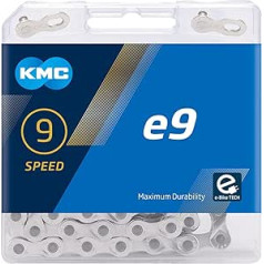 KMC E9 9 Speed E-Bike Chain, Silver, 122 Link