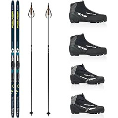 Fischer Comfort Cruiser cross country ski set classic, binding, shoes, poles.