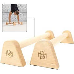Müller & Blum Premium Wooden Push-Up Handles Extra Long/Sustainable and Non-Slip Calisthenics Parallettes/Yoga, Push-Up or Handstand Handles/Push Up Bar for Indoor and Outdoor Use
