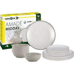 BRUNNER Midday Amadè 0830148N.C8X Camping Crockery Set for 4 People 12 Pieces