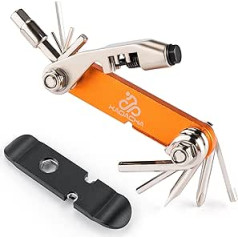Bicycle Multitool - Bicycle Chain Tool/Torx/Hex/Screwdriver - Bicycle Multi Tool Set, Compact and Lightweight, Repair Tools for Road Bikes and Mountain Bikes (Orange)