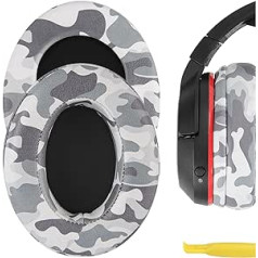 Geekria Replacement Earpads Compatible with Turtle Beach Stealth 600 400 500X 700X 420X Ear Force XO SEVEN, XP500, PX5, PX4, X42 Gaming Headphone Earpads Headset Earpads (Camo Protein Leather) )