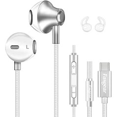 USB C Headphones, FASGEAR In-Ear Headphones with Microphone, Deep Bass, HiFi DAC Headset, Compatible with Galaxy S21 Ultra/S20/Note 10, iPad Pro 2020, Type C Earphones for Oneplus 8 Pro 7T (White) )