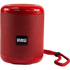 HYKU - 519 Portable Bluetooth Speaker with Hands-Free Microphone, Waterproof and FM Radio Function (Red)