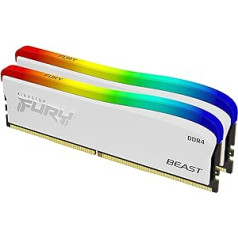 Kingston Fury Beast White RGB Special Edition Memory 16GB 3200MT/s DDR4 CL16 DIMM Desktop Memory Kit with 2 KF432C16BWAK2/16