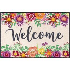 Придверный коврик wash+dry Welcome Blooming, 50 x 75 см, моющийся, для использования внутри и снаружи помещений