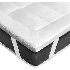 Gmtextiles Топпер из микрофибры 140 x 200 см + 5 см с 4 нескользящими угловыми накладками - машинная стирка - гипоаллергенный матрас для дивана-кроват