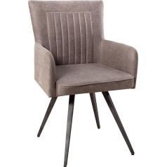 Invicta Interior Высококачественный дизайн Roadster Retro Antique Grey Taupe Saddle Look Industrial Dining Room Chair Kitchen Chair