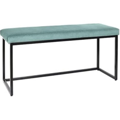 Home Deco Factory HD6837 Giulia Bench, бархат, ребристый, металл - железо, текстиль - полиэстер, обивка - полиуретан, синий (Blue Canard), 100,00 x 39,00 x 49,00 см