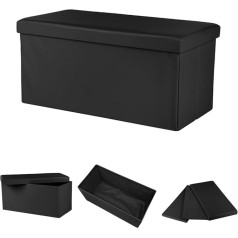 ‎Melko Складная скамья Melko, искусственная кожа, 75 x 37 x 37 см, сундук для хранения с крышкой, максимальная нагрузка 150 кг, табурет с местом для хра