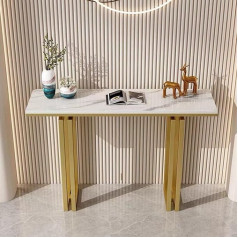 Isolay Прихожая стол, современный искусственный мрамор тонкий стол диван боковой стол, длинный узкий кофе боковой стол с металлической рамой,