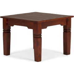 Woodkings ® Texas Side Table 60 x 60 Solid Acacia Wood Rustic Living Room Coffee Table Small Square