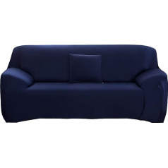 Stretch Sofa Cover - Sofa Covers Slipcover Sofa - 1-Piece 5 Seater Furniture Protector Polyester Spandex Fabric Slipcover with a Cushion Cover for Children and Pets Blue