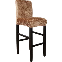 Чехлы для барных стульев Crushed Velvet Bar Stool Slipcovers Bar Stool Covers with Back Rest Cover Stretch Chair Cover for Short Swivel Chair (цвет кофе, 2 шт.)