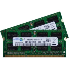 Двухканальный комплект 8 ГБ 2x 4 ГБ SAMSUNG Original 204 pin DDR3-1333 PC3-10600 CL9 SO-DIMM для современных ноутбуков DDR3 i5 + i7 с частотой DDR3-1333Mhz