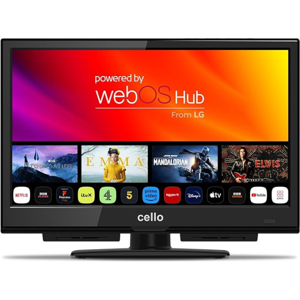 Cello C1624WS 16-дюймовый Smart TV WEBOS от LG Full HD LED телевизор с тройным тюнером DVB-T/T2-C-S/S2 HDMI USB Bluetooth 230 В 