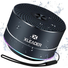 Xleader Душ Bluetooth Динамик Маленькая Музыкальная Шкатулка со Световыми Эффектами, IP67 Водонепроницаемый Душ Динамик, Портативный Bluetooth Динамик 