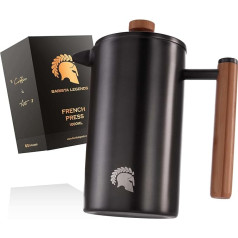 Термопресс для кофе Barista Legends® French Press из нержавеющей стали (350 мл) - кофеварка с двойными стенками для долгого приготовления свежего кофе чер