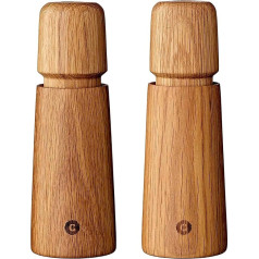 Набор мельниц для соли и перца CrushGrind Stockholm с керамическим измельчителем - в красивой подарочной коробке для гурмана, (168 мм, 2 штуки, дуб)