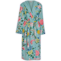 Pip Studio Good Evening Hooded Bathrobe Blue M, светло-бирюзовый