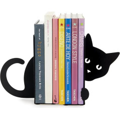 balvi Hidden Cat Bookend Black Подставка для книжного шкафа в форме кошки, 2 опоры