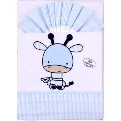 PEKITAS 3 Piece Mini Bed Set 50 x 80 cm 100% Cotton (Pillowcase, Flat Sheet, Fitted Sheet, Blue)