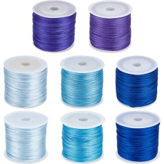 BENECREAT 160 м нейлоновый бисерный шнур в 8 стилях 1 мм/2 мм синий нейлоновый атласный шнур для плетеных браслетов кулон ожерелье