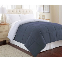 Modern Threads Down Alternative Microfibre Quilted Reversible Duvet and Duvet Insert - Soft, Comfortable Alternative to Goose Down - All Season Denim/Cloud Twin