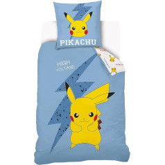 Sahinler NI-0223 Pikachu Reversible Детский пододеяльник 140 x 200 см и наволочка 63 x 63 см Синий 100% хлопок
