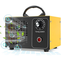 Генератор озона 10,000 мг/ч, O3 Ozone Device Odour Killer Industrial Portable Ozone Air Purifier with Timer, Cleans Odours Ozone izzator for Rooms, Garages, Hotels, Smoke, Cars (Yellow)
