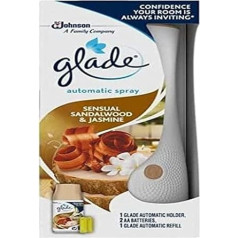 Glade Sensual Sandalwood & Jasmine Automatic Fragrance Spray (Sandal & Jasmine de Bali Fragrance), электрический диспенсер для ароматов, 1 диффузор + 1 пакет для пополнения, 269 мл