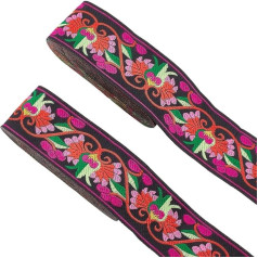 AHANDMAKER 15 ярдов жаккардовая лента 2 дюйма черный тюльпан вышитые жаккардовые ленты цветочный узор ленты украшения ремесло для одежды аксесс