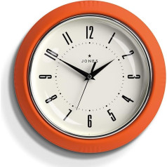 JONES CLOCKS® Кетчуп Настенные часы ретро дизайн Идеально подходит для кухни дома офиса спальни 25 см (оранжевый)