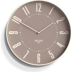 SPACE HOTEL Mars Dog Large Modern Silent Sweep Wall Clock - Contemporary Contrasting Minimalist Brown Dial