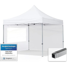Складная беседка TOOLPORT Economy Aluminium с 2 боковыми панелями