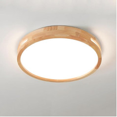 Потолочный светильник WayLuoung Wooden LED, диаметр 30 см, 6000 K, 1620 Lm, 18 W, круглый потолочный светильник из натурального дерева, арт-полый дизайн, спаль