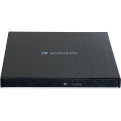 Verbatim Externer Slimline Bluray Writer mit USB 3.0-Kabel, externer DVD und Bluray Brenner, ideal für Notebooks und Computer ohne Laufwerk, Bluray Player & DVD Drive mit kostenloser Bluray Disk