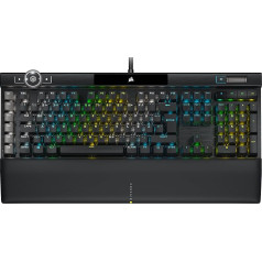 Оптическая механическая игровая клавиатура Corsair K100 RGB, OPX Optical: Молниеносная и линейная, RGB-подсветка, PBT Double Shot Keycaps, Поддержка Elgato Stream Deck, Qwertz L