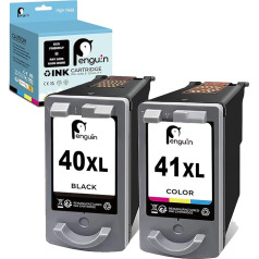 Penguin 40XL 41XL Восстановленные картриджи для Canon PG-40 XL CL-41 XL для Pixma MP150 MP210 MP450 iP2600 (1 черный, 1 цветной)