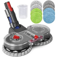 RUKHOOL Mop Attachment for Dyson V15 V11 V10 V8 V7 Vacuum Cleaner Electric Floor Mop Accessories Mop Replacement Parts with 8 Mop Pads, 1 Water Container