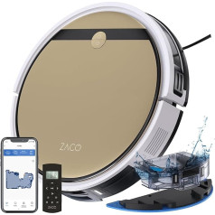 Робот-пылесос ZACO V5 Max с функцией швабры, мощность всасывания 3000 Па, робот-пылесос совместим с Alexa/App Control, робот-пылесос идеально подходит для 