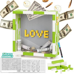THXIY Money Box 5000 Euro, Money Box, Money Vault Goalsaver Saving Box with Numbers Checks, 1000 € 2000 € 3000 € Money Box with Goal, Reusable Money Saving Box, Money Saving Challenge (Large Green)