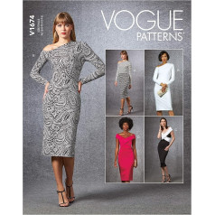 Vogue Patterns V1674-A5 Vogue Sewing Pattern V1674A5 Misses Dress (8-10-12-14), Бумага, Разное, A5 (6-8-10-12-14)