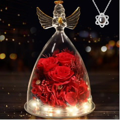 Искусственные цветы сохранились розы подарки для женщин матери вы, ангел фигурки с как женские подарки на день матери, день рождения, юбиле
