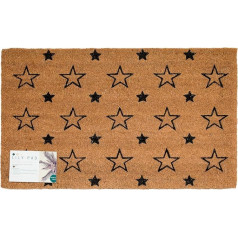 LPDoormats Coir Doormat Non Slip Heavy Duty Large Door Mat 75cm x 45cm Indoor Protected Outdoor Use Welcome Mat (Star Small)
