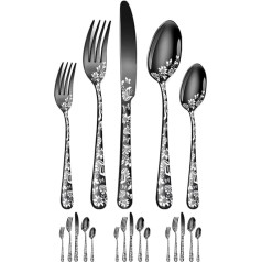 Iegefirm 20 Piece Stainless Steel Cutlery Set for 4 Cutlery Unique Design Dishwasher Safe Forks Spoons