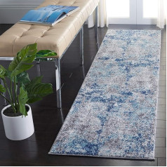 SAFAVIEH Aston Collection Современный ковер для гостиной, столовой, спальни с коротким ворсом темно-серого цвета 24 x 84 дюйма