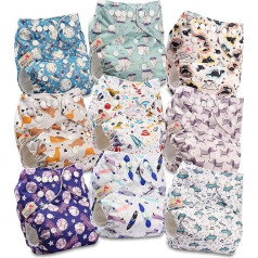 Многоразовые подгузники Littles and Bloomz, стандартный поппер, 9 подгузников, FLP2-0901