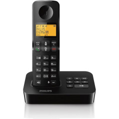 PHILIPS Landline Telephone D2651B/01 Single - беспроводной телефон с автоответчиком - дисплей 1'6 дюйма - телефонная книга - распознавание номеров - кнопки быстро